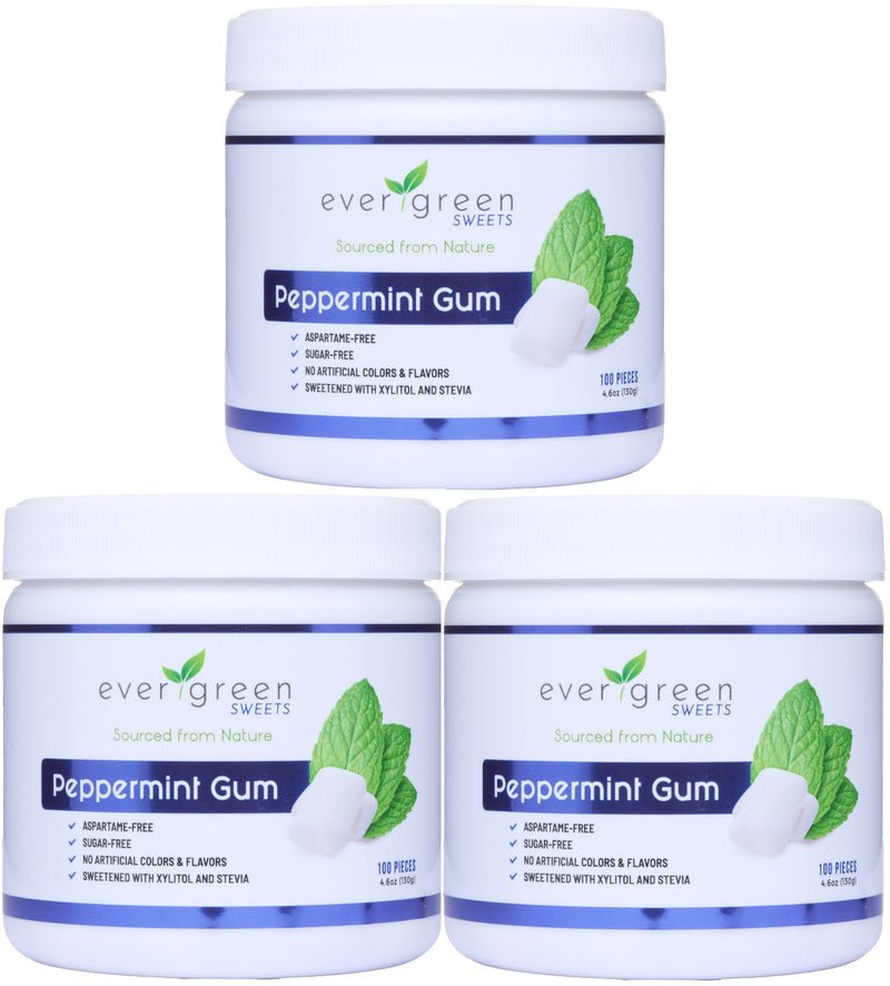 Peppermint Gum 100 Ct. Jar 3-pack